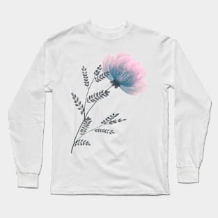 Transparent pink flower Long Sleeve T-Shirt